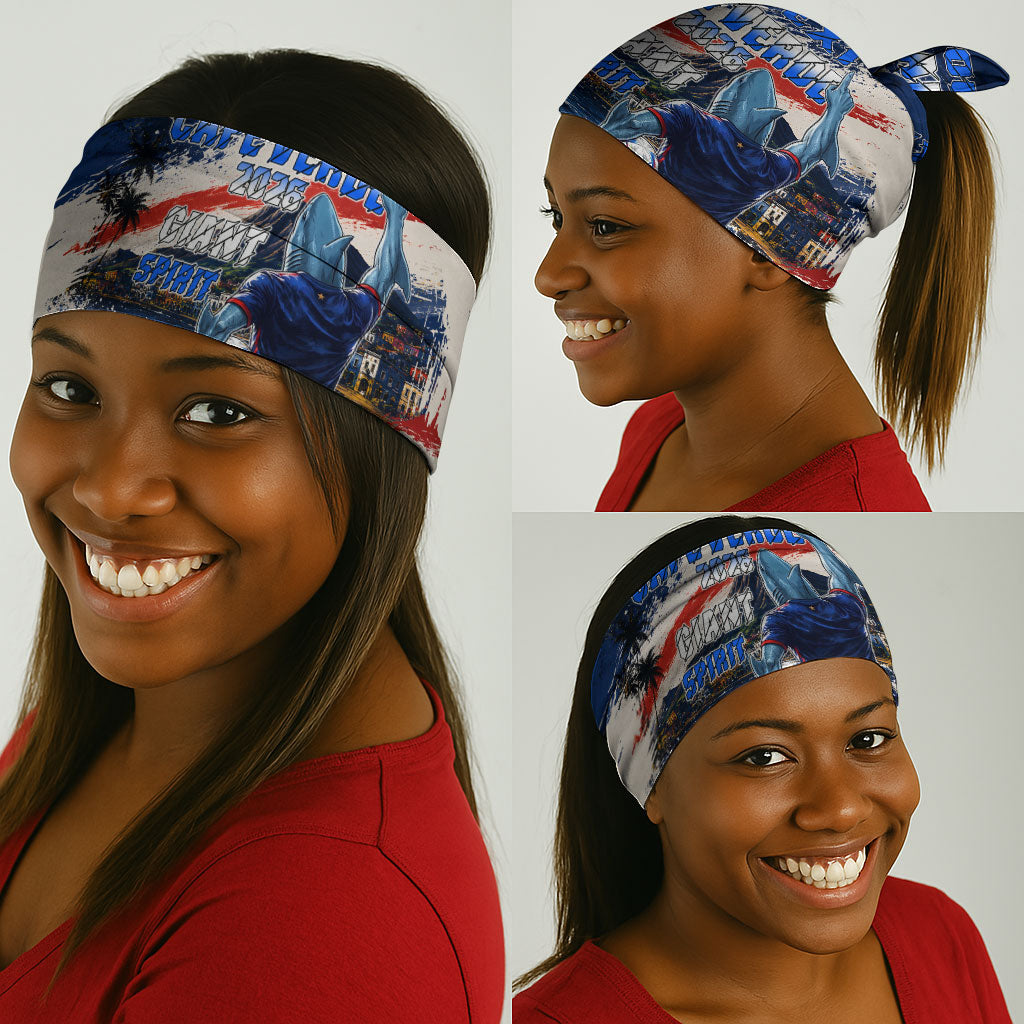 Personalized Cape Verde Blue Sharks Neck Gaiter Giant Spirit African Football 2026 Mascot