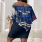 Personalized Cape Verde Blue Sharks Off Shoulder Short Dress Giant Spirit African Football 2026 Mascot