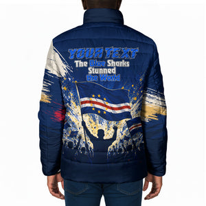Personalized Cape Verde Blue Sharks Padded Jacket Giant Spirit African Football 2026 Mascot
