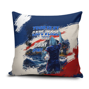 Personalized Cape Verde Blue Sharks Pillow Cover Giant Spirit African Football 2026 Mascot
