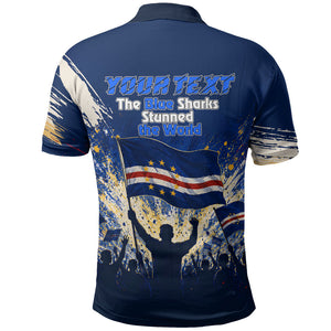 Personalized Cape Verde Blue Sharks Polo Shirt Giant Spirit African Football 2026 Mascot