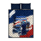Personalized Cape Verde Blue Sharks Quilt Bed Set Giant Spirit African Football 2026 Mascot