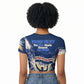 Personalized Cape Verde Blue Sharks Raglan Cropped T shirt Giant Spirit African Football 2026 Mascot
