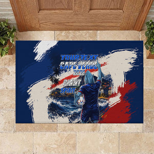 Personalized Cape Verde Blue Sharks Rubber Doormat Giant Spirit African Football 2026 Mascot