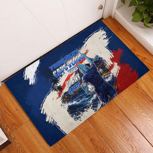 Personalized Cape Verde Blue Sharks Rubber Doormat Giant Spirit African Football 2026 Mascot
