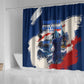 Personalized Cape Verde Blue Sharks Shower Curtain Giant Spirit African Football 2026 Mascot