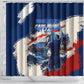 Personalized Cape Verde Blue Sharks Shower Curtain Giant Spirit African Football 2026 Mascot