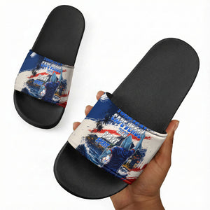 Personalized Cape Verde Blue Sharks Slide Sandals Giant Spirit African Football 2026 Mascot