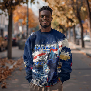 Personalized Cape Verde Blue Sharks Sweatshirt Giant Spirit African Football 2026 Mascot