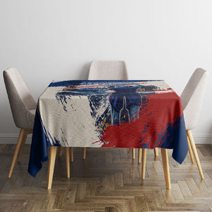 Personalized Cape Verde Blue Sharks Tablecloth Giant Spirit African Football 2026 Mascot