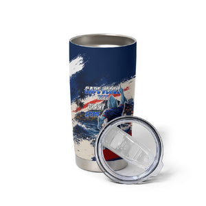 Personalized Cape Verde Blue Sharks Tumbler Cup Giant Spirit African Football 2026 Mascot