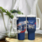 Personalized Cape Verde Blue Sharks Tumbler With Handle Giant Spirit African Football 2026 Mascot