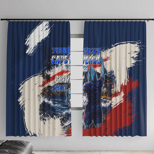 Personalized Cape Verde Blue Sharks Window Curtain Giant Spirit African Football 2026 Mascot