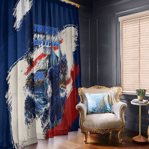Personalized Cape Verde Blue Sharks Window Curtain Giant Spirit African Football 2026 Mascot