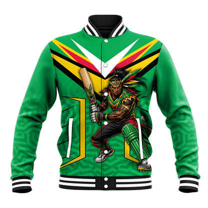 Personalized Guyana Cricket Amazon Warriors Baseball Jacket Tribal Warrior Mascot Fan