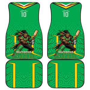 Personalized Guyana Cricket Amazon Warriors Car Mats Tribal Warrior Mascot Fan