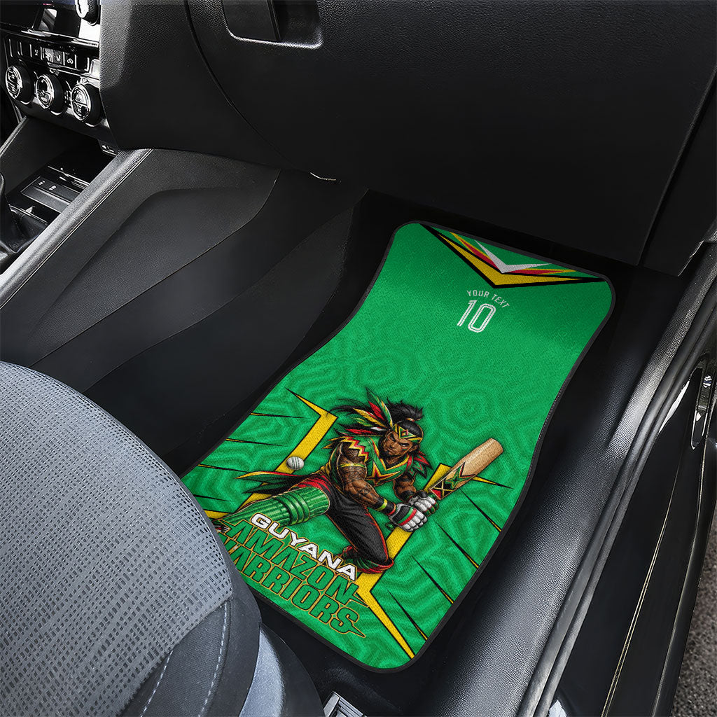 Personalized Guyana Cricket Amazon Warriors Car Mats Tribal Warrior Mascot Fan