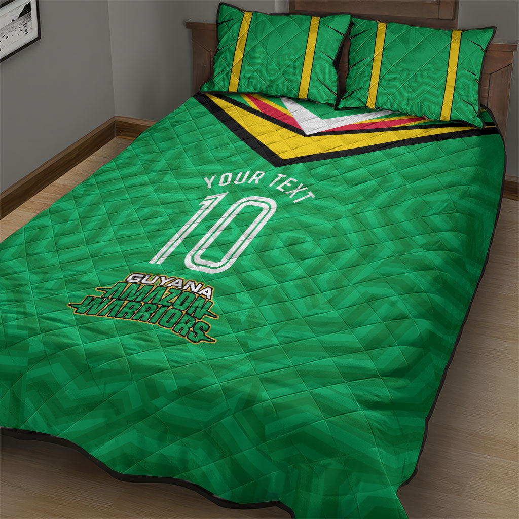 Personalized Guyana Cricket Amazon Warriors Quilt Bed Set Tribal Warrior Mascot Fan