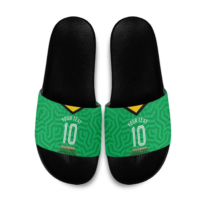 Personalized Guyana Cricket Amazon Warriors Slide Sandals Tribal Warrior Mascot Fan