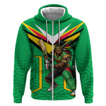 Personalized Guyana Cricket Amazon Warriors Zip Hoodie Tribal Warrior Mascot Fan