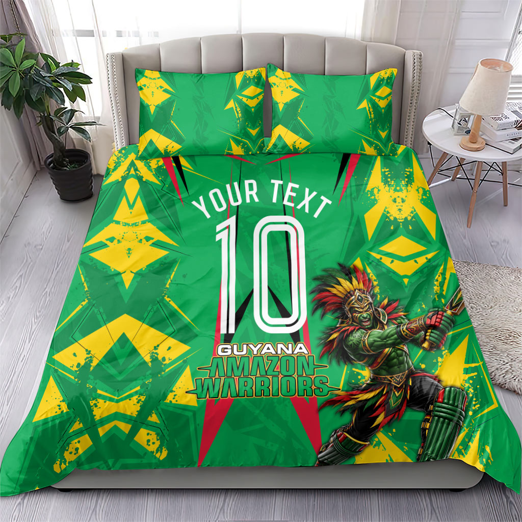 Personalized Guyana Cricket Bedding Set Amazon Warriors Tribal Mascot Sports