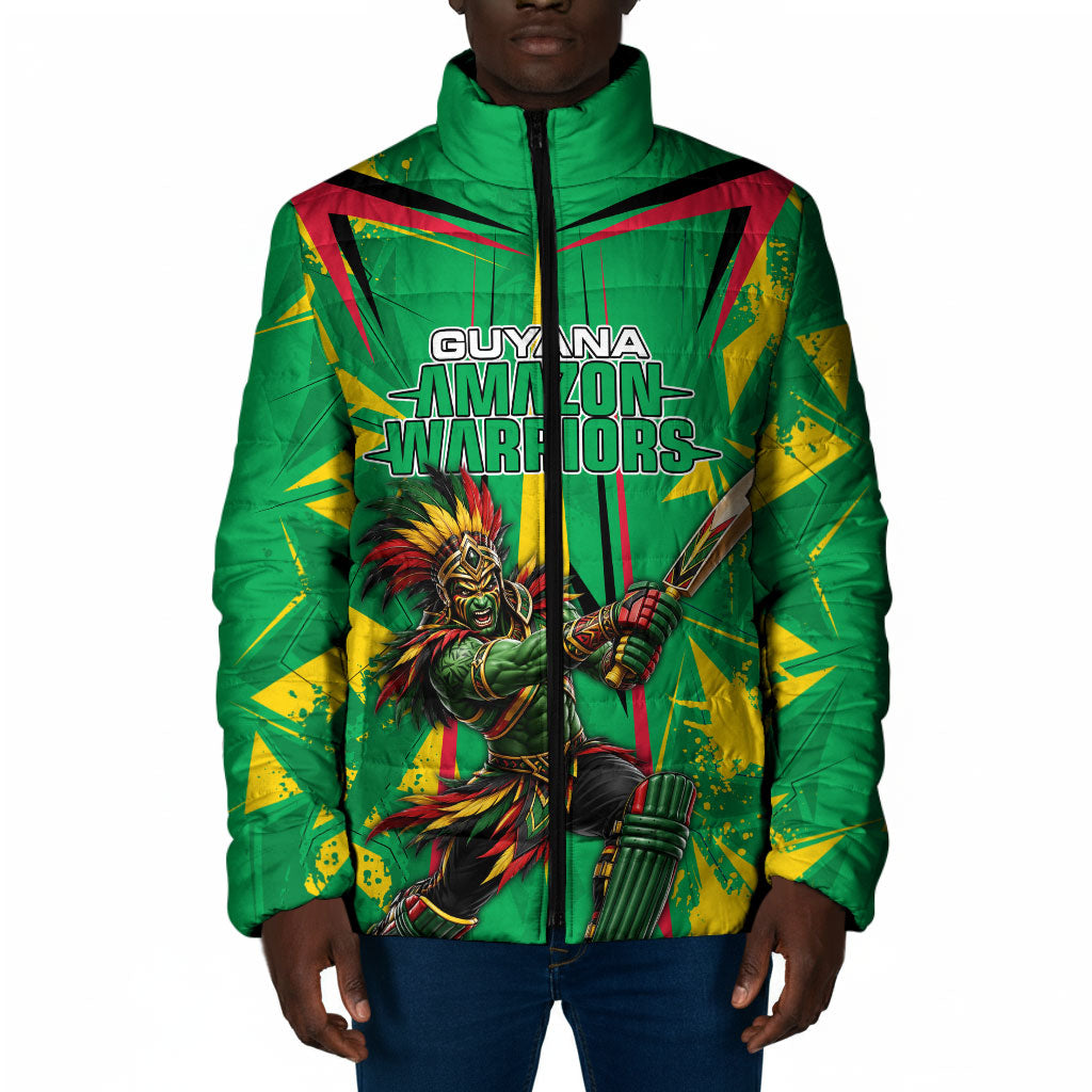 Personalized Guyana Cricket Padded Jacket Amazon Warriors Tribal Mascot Sports