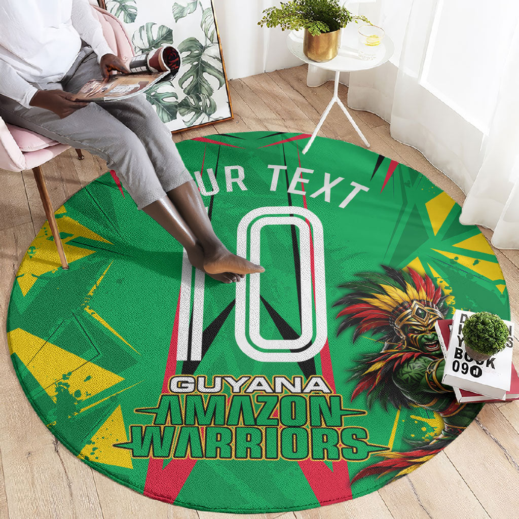 Personalized Guyana Cricket Round Carpet Amazon Warriors Tribal Mascot Sports