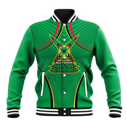 Personalized Guyana Cricket Amazon Warriors Baseball Jacket Modern Geometric Sports Fan