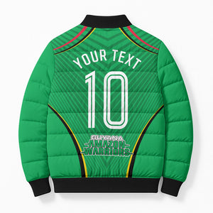 Personalized Guyana Cricket Amazon Warriors Bomber Puffer Jacket Modern Geometric Sports Fan