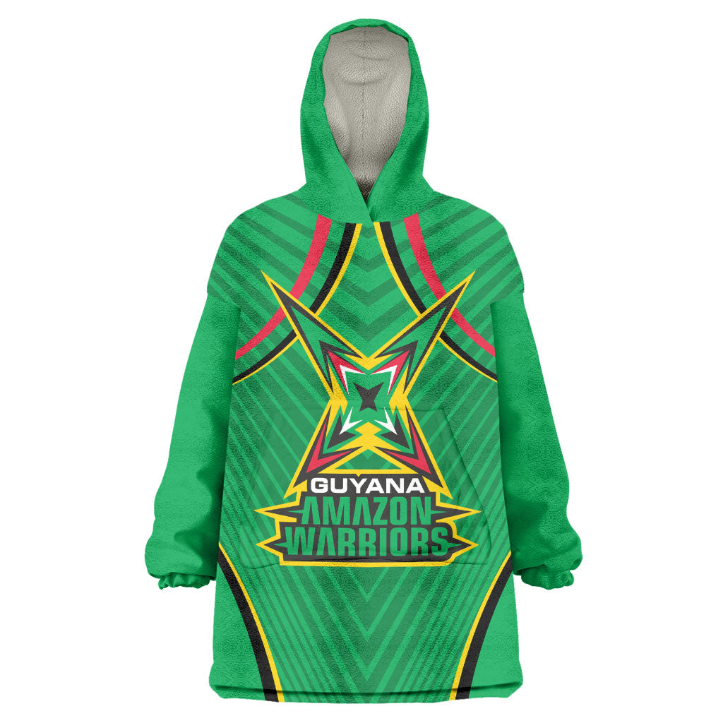 Personalized Guyana Cricket Amazon Warriors Kid Wearable Blanket Hoodie Modern Geometric Sports Fan