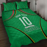 Personalized Guyana Cricket Amazon Warriors Quilt Bed Set Modern Geometric Sports Fan