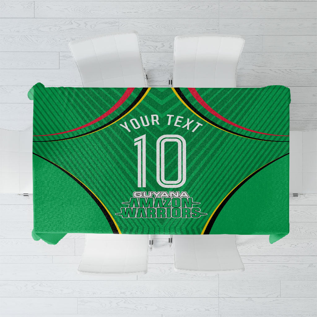 Personalized Guyana Cricket Amazon Warriors Tablecloth Modern Geometric Sports Fan