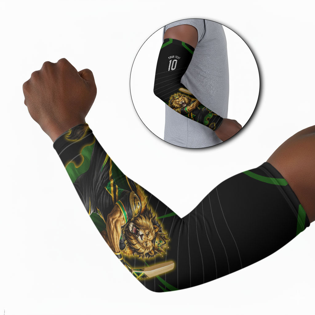 Personalized Jamaica Cricket Lion Mascot Arm Sleeves Kingsmen Royal King Batsman Sport