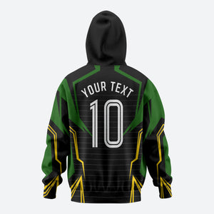Personalized Jamaica Cricket Lion Mascot Hoodie Kingsmen Royal King Batsman Sport