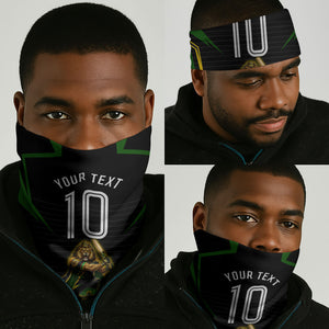 Personalized Jamaica Cricket Lion Mascot Neck Gaiter Kingsmen Royal King Batsman Sport