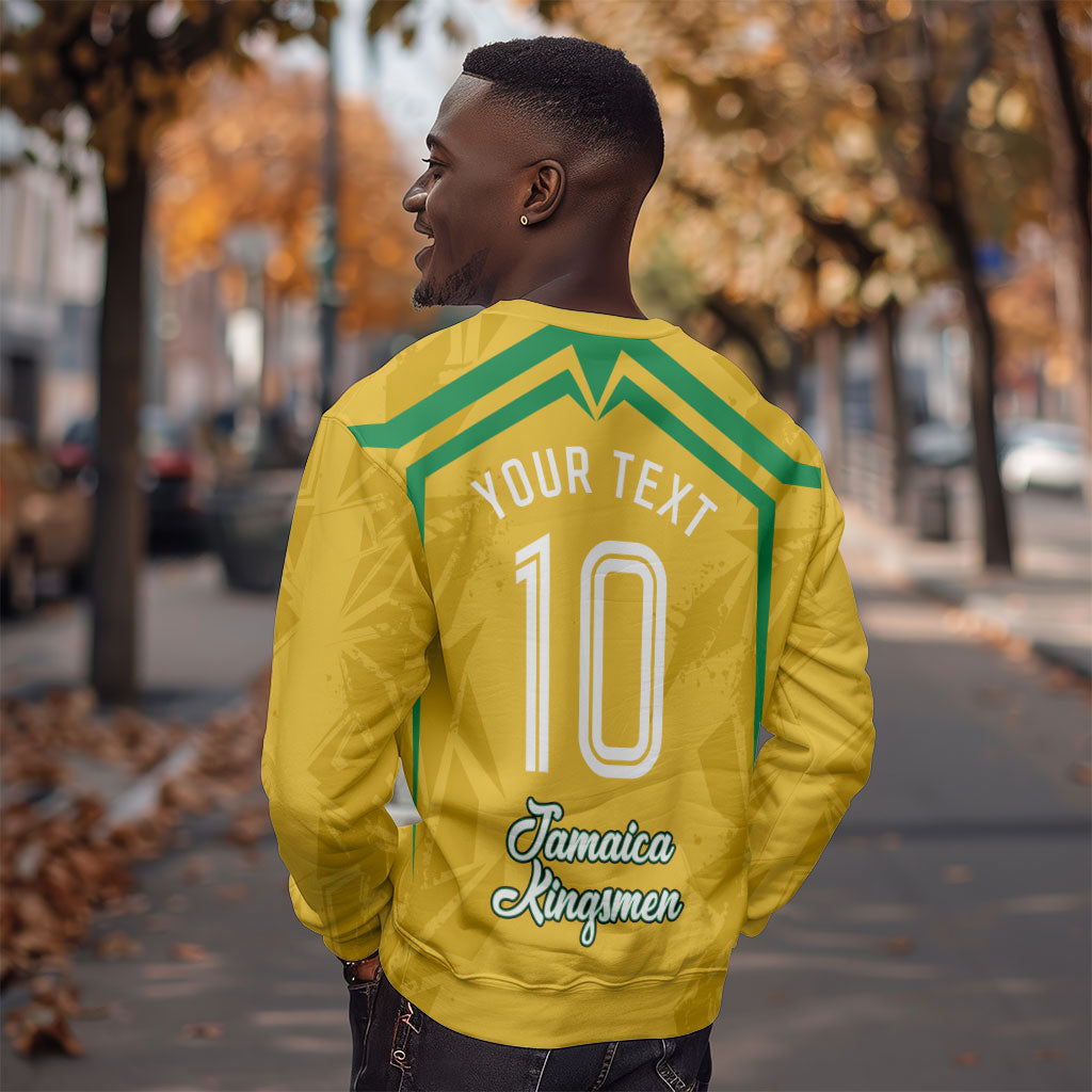 Personalized Jamaica Kingsmen Cricket Lion Sweatshirt Royal King Batsman Sports Graphic Art