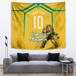 Personalized Jamaica Kingsmen Cricket Lion Tapestry Royal King Batsman Sports Graphic Art