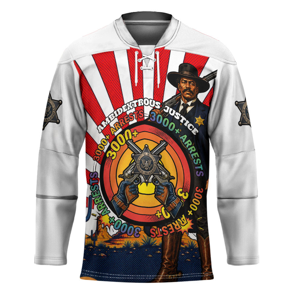 Bass Reeves Hockey Jersey Vintage African American Black Cowboy Western History
