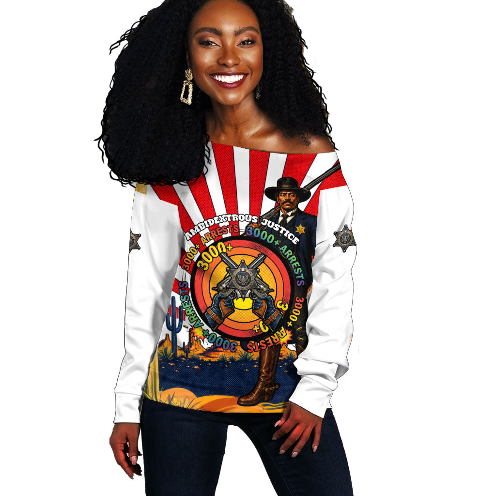 Bass Reeves Off Shoulder Sweater Vintage African American Black Cowboy Western History
