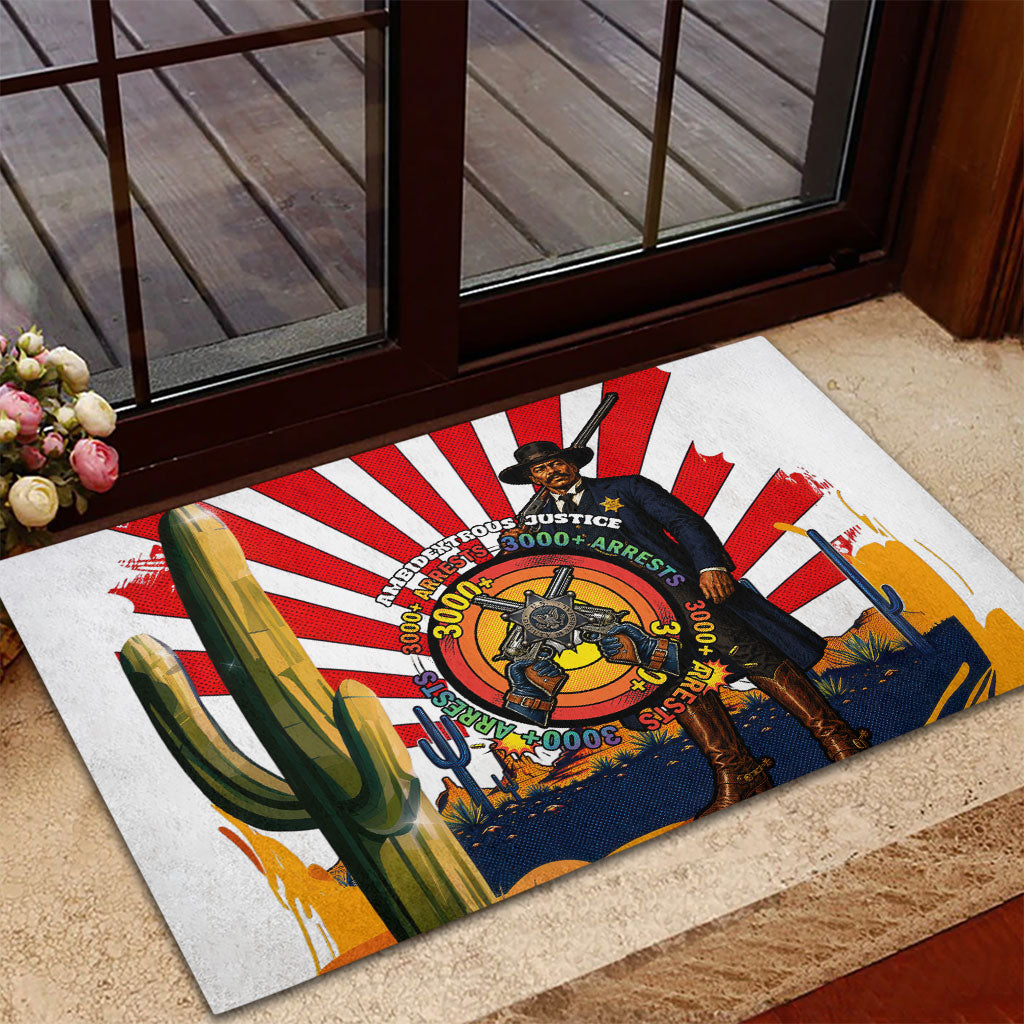 Bass Reeves Rubber Doormat Vintage African American Black Cowboy Western History