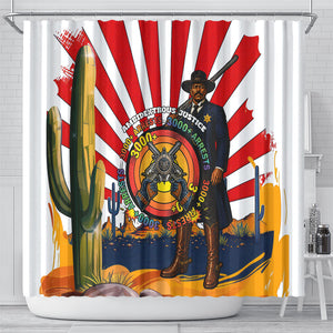 Bass Reeves Shower Curtain Vintage African American Black Cowboy Western History
