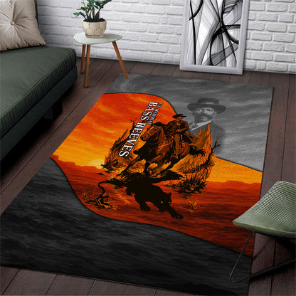 Bass Reeves Area Rug Vintage Black Cowboy Old West Lawman