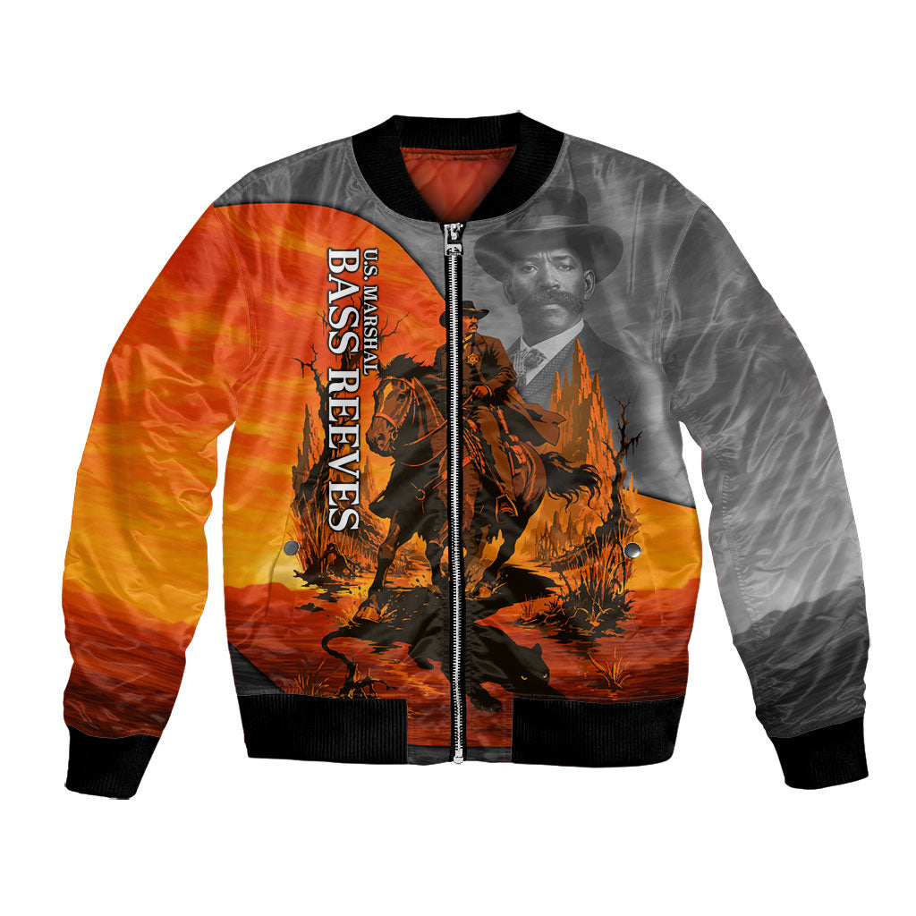 Bass Reeves Bomber Jacket Vintage Black Cowboy Old West Lawman