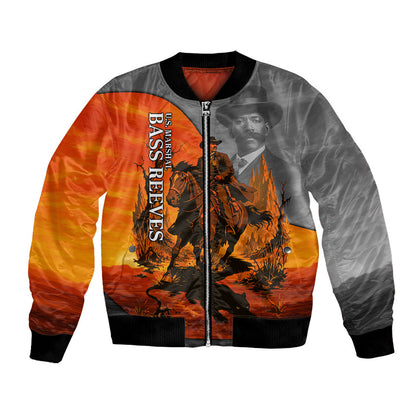 Bass Reeves Bomber Jacket Vintage Black Cowboy Old West Lawman