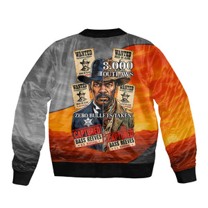 Bass Reeves Bomber Jacket Vintage Black Cowboy Old West Lawman