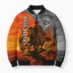 Bass Reeves Bomber Puffer Jacket Vintage Black Cowboy Old West Lawman