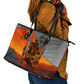 Bass Reeves Leather Tote Bag Vintage Black Cowboy Old West Lawman
