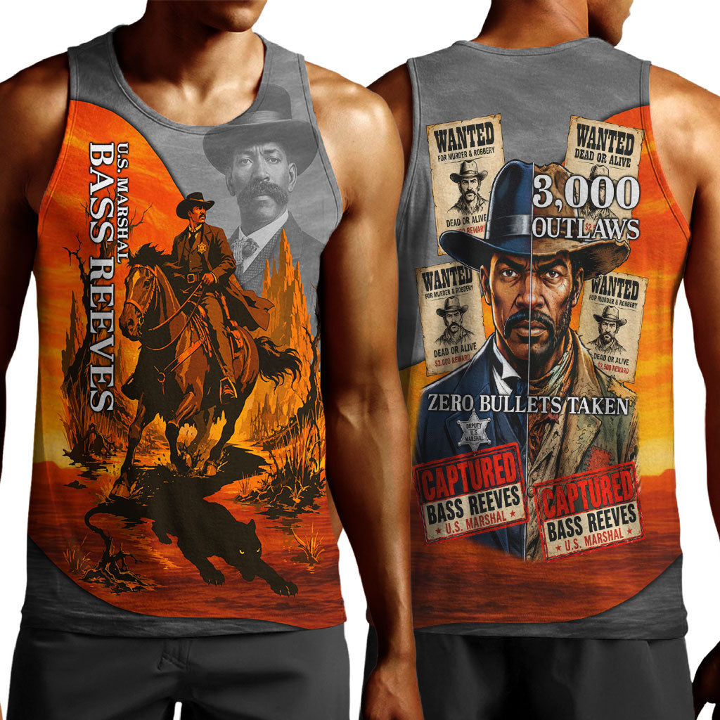 Bass Reeves Men Tank Top Vintage Black Cowboy Old West Lawman
