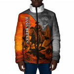 Bass Reeves Padded Jacket Vintage Black Cowboy Old West Lawman