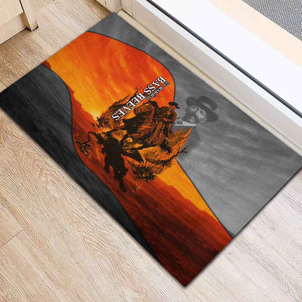 Bass Reeves Rubber Doormat Vintage Black Cowboy Old West Lawman